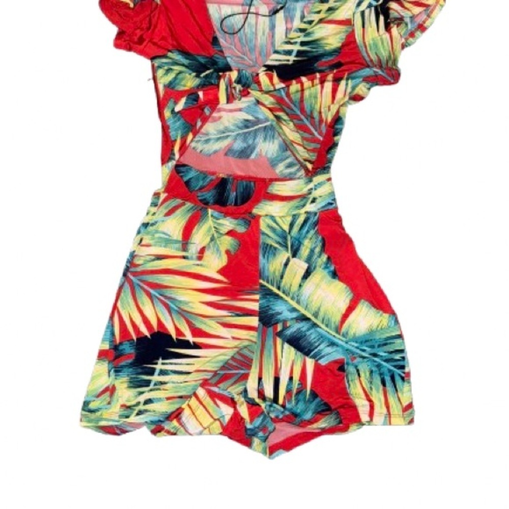 ⚠️CLEARANCE Fashion Nova Multicolor Tropical Print Romper - Picture 2 of 3